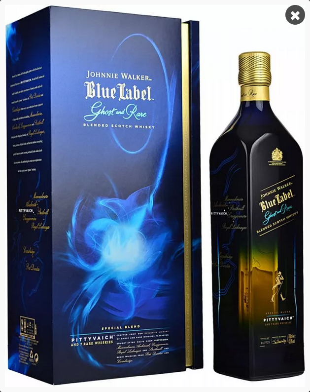 Johnnie Walker Blue Label Ghost and Rare Pittyvaich Scotch Whisky